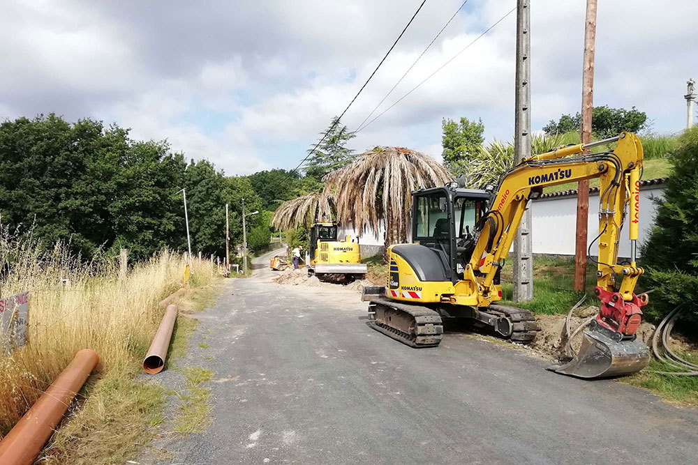 Imaxe das obras de mellora na rúa Gondar en Brión